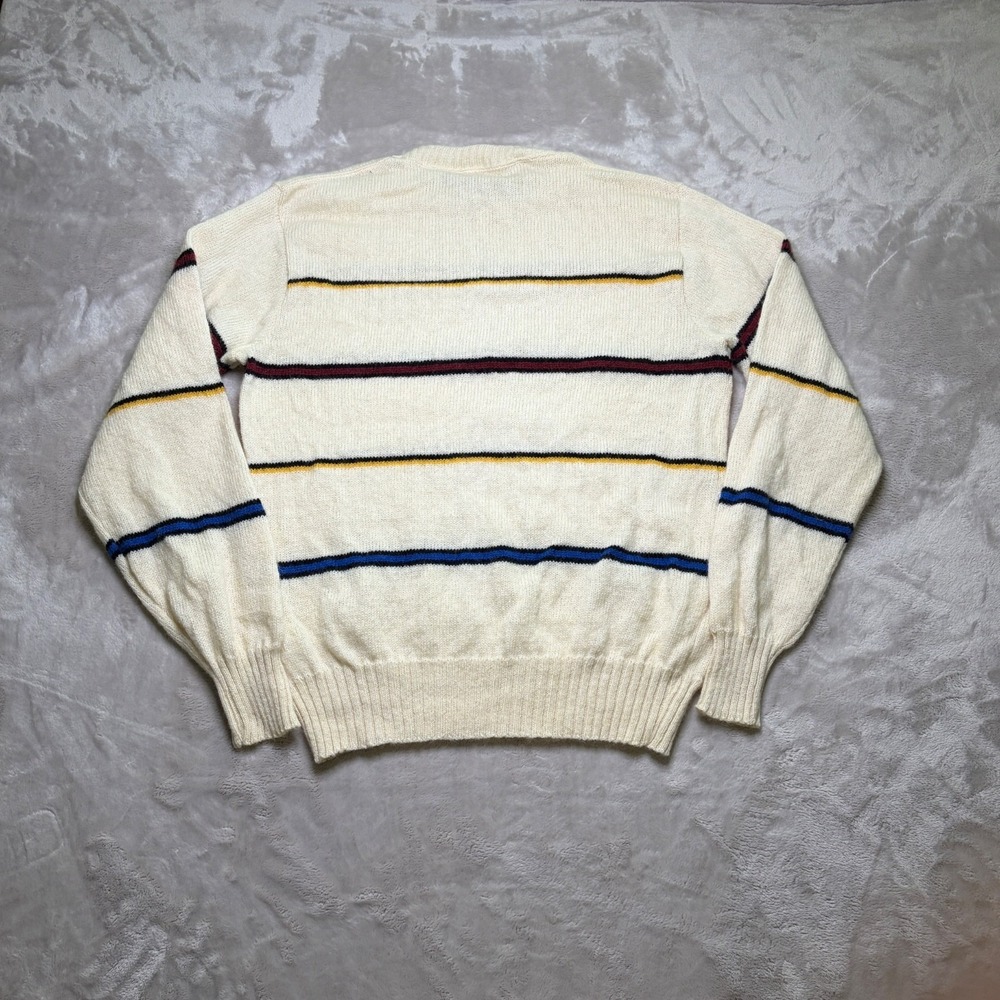 Vtg Puritan Shetland Wool Blend Sweater Size‎ L Striped Crewneck Made in USA - Picture 3 of 8